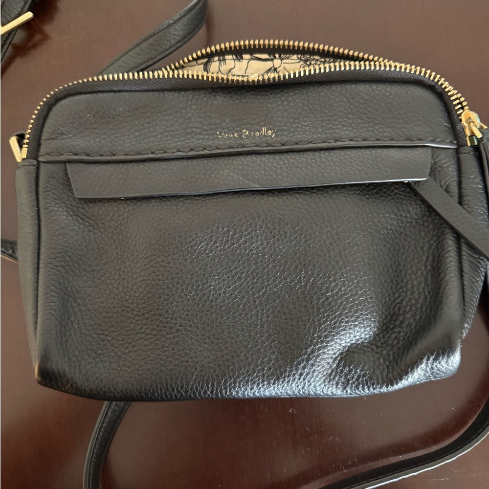 Vera Bradley Black Crossbody Bag with Gold Accents